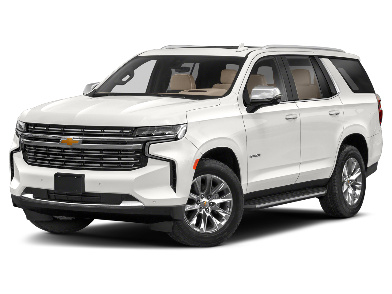 2022 Chevrolet Tahoe Premier in Iridescent Pearl Tricoat — front three-quarter view