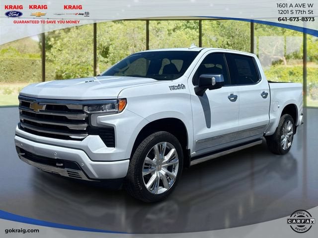 2026 Chevrolet Silverado 1500 High Country in Polar White Tricoat — front three-quarter view