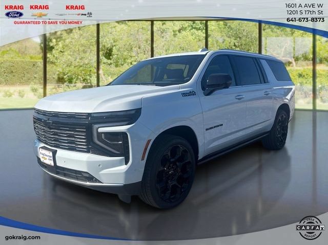 2026 Chevrolet Suburban High Country in Polar White Tricoat — front three-quarter view