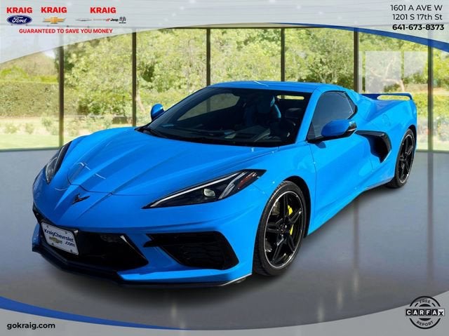 2023 Chevrolet Corvette Stingray 3LT in Rapid Blue — front three-quarter view
