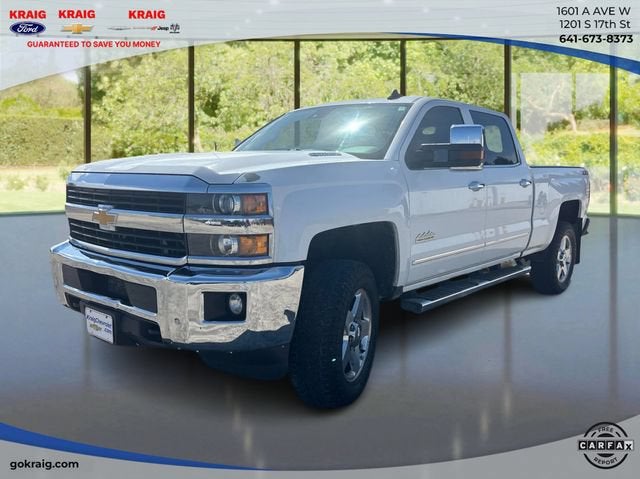 2015 Chevrolet Silverado 2500 HD LTZ in Summit White — front three-quarter view
