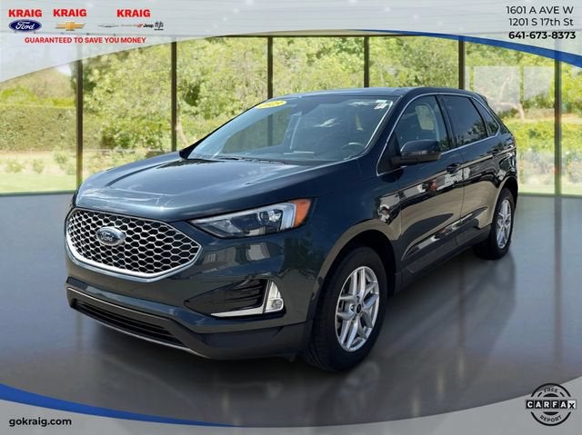 2023 Ford Edge SEL in Blue — front three-quarter view