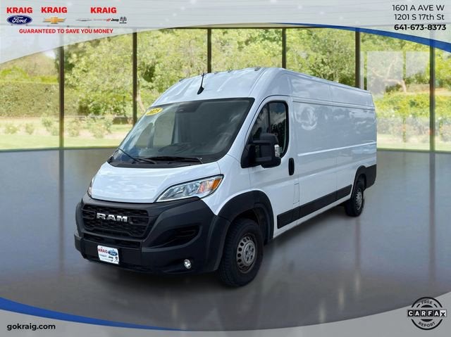 2025 RAM ProMaster Cargo Van Tradesman in White — front three-quarter view