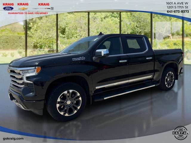 2024 Chevrolet Silverado 1500 High Country in Black — front three-quarter view