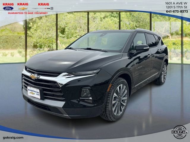 2022 Chevrolet Blazer Premier in Black — front three-quarter view