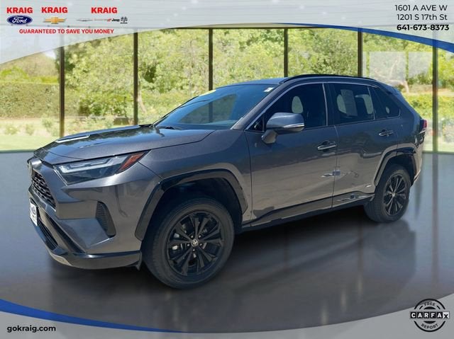 2024 Toyota RAV4 Hybrid SE in Gray — front three-quarter view